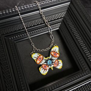 Butterfly Eye Pendant Necklace | Y2K Indie Kawaii Accessory